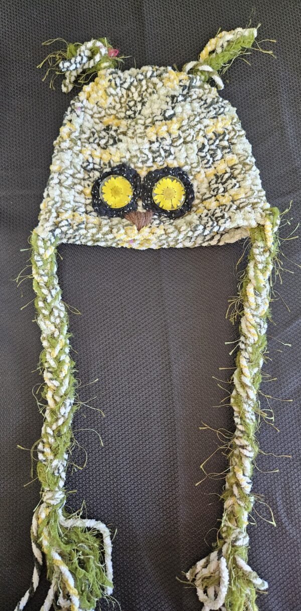 Crocheted Owl Hat: Youth Medium - Image 2