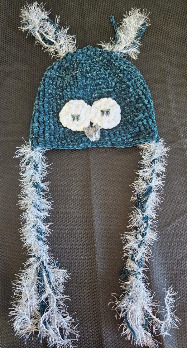 Crocheted Owl Hat: Youth Medium - Image 2