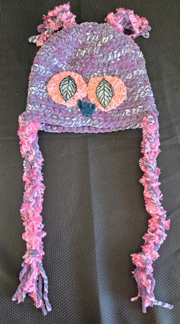 Crocheted Owl Hat: Youth Medium - Image 2