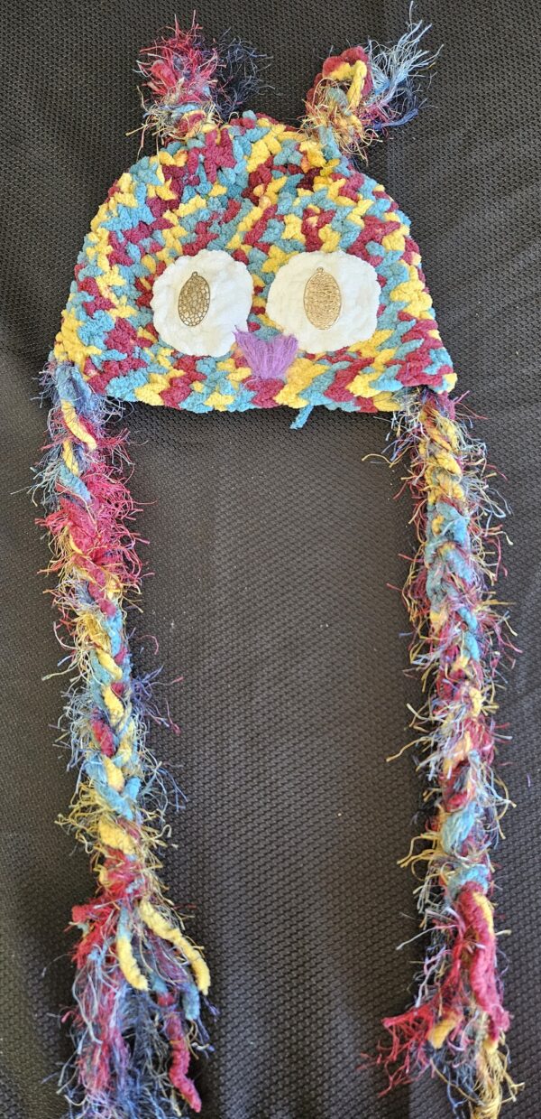 Crocheted Owl Hat: Youth Medium - Image 2