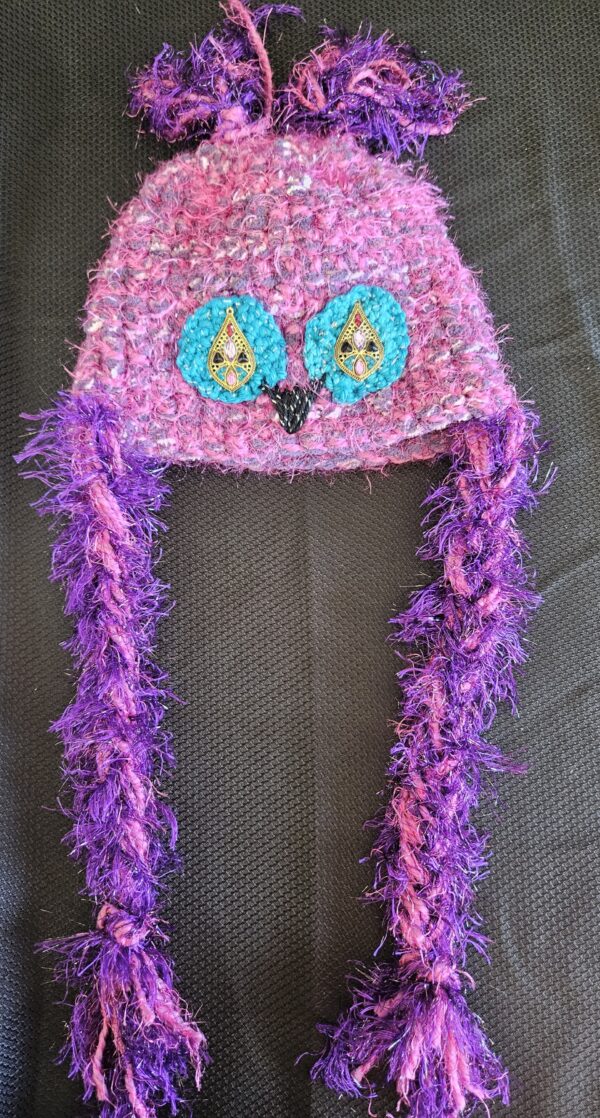 Crocheted Owl Hat: Kid Size (Age 6-12) - Image 2