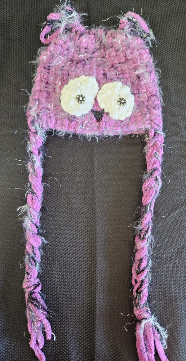 Crocheted Owl Hat: Youth Medium - Image 2