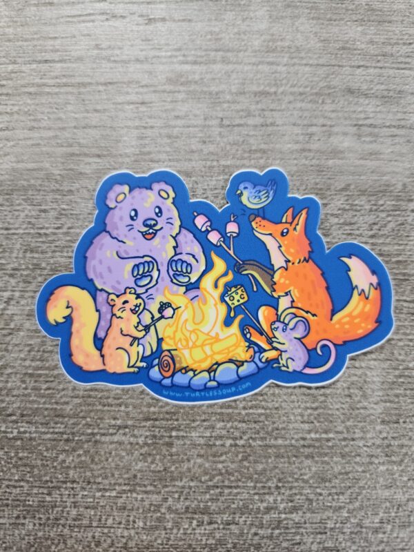 "Campfire Critters Vinyl Sticker" (3')