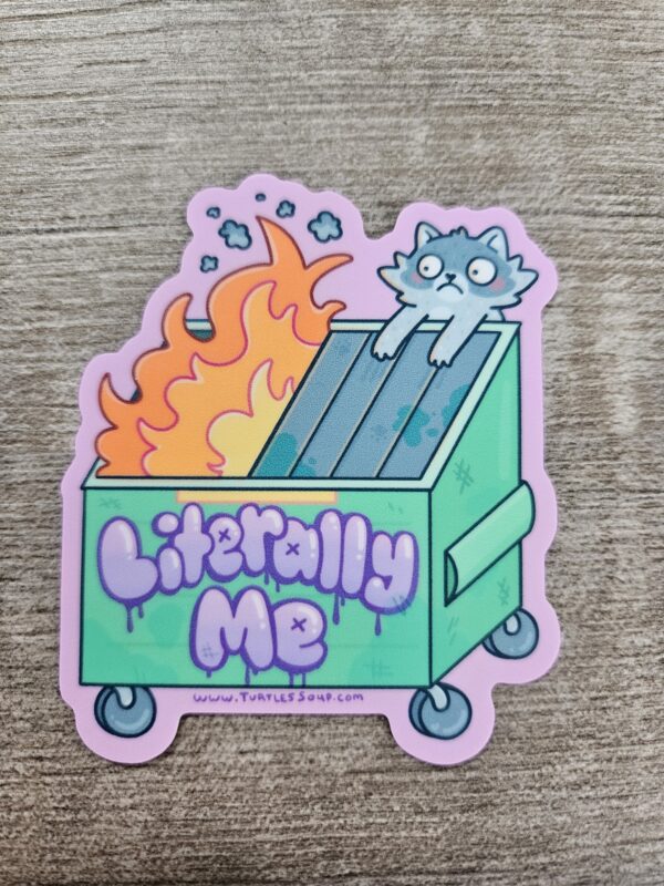 "Raccoon Dumpster Fire Vinyl Sticker" (3')