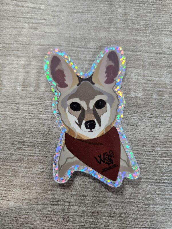 "Lincoln Gray Fox Holographic Vinyl Sticker" (3")