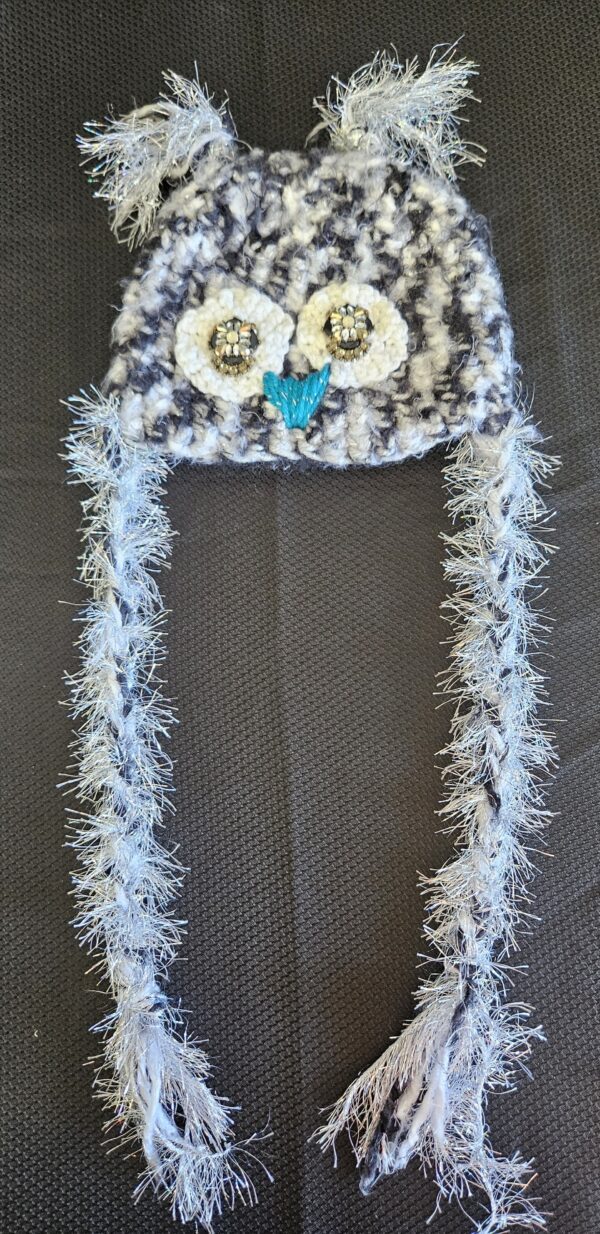 Crocheted Owl Hat: Youth Small - Image 2