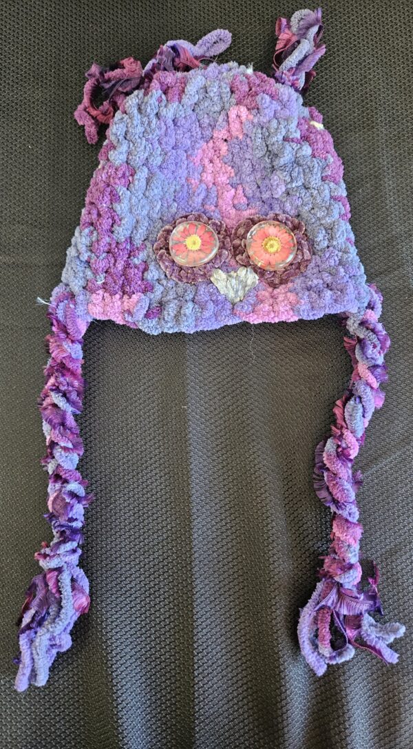 Crocheted Owl Hat: Youth Small - Image 2