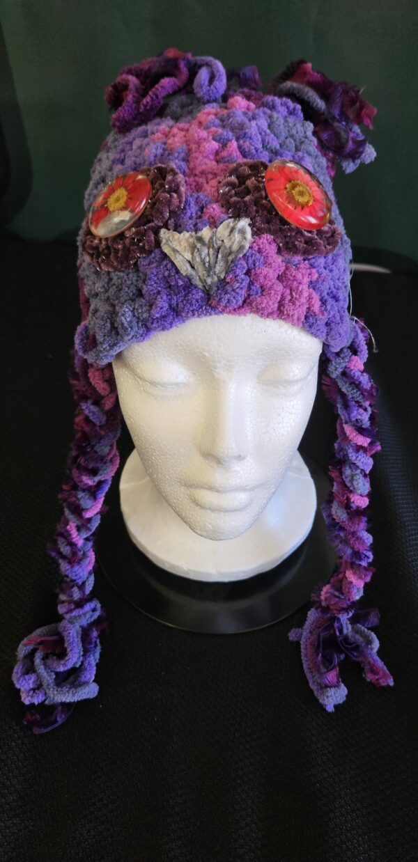 Crocheted Owl Hat: Youth Small