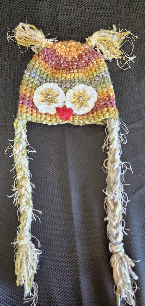 Crocheted Owl Hat: Youth Small - Image 2