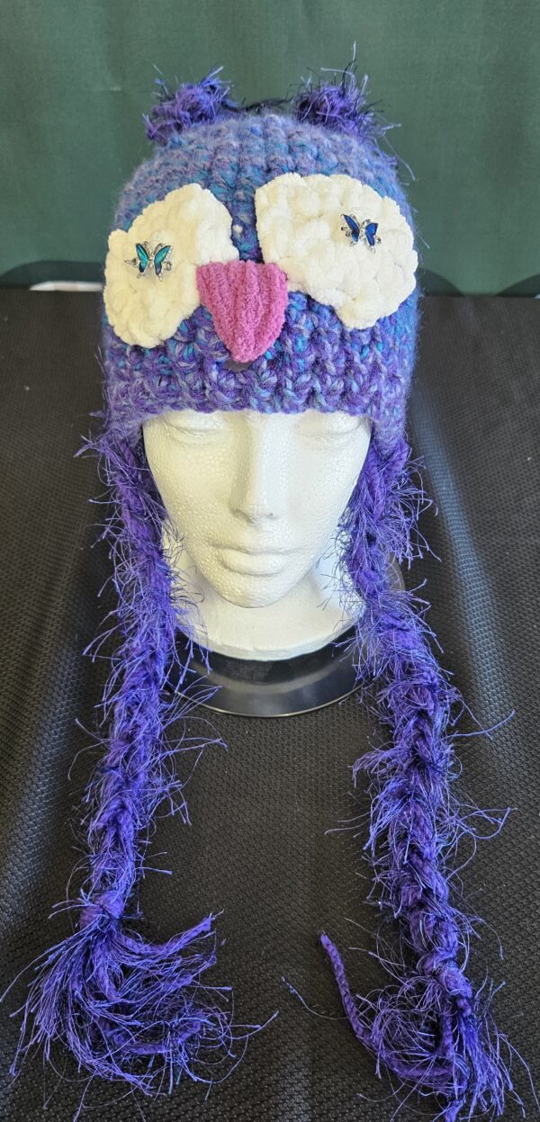 Crocheted Owl Hat: Youth Medium